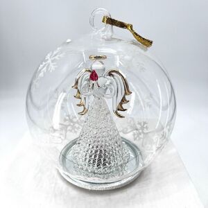 Sorelle Christmas Light Up Color Change Angel Glass Globe Ornament & Batteries